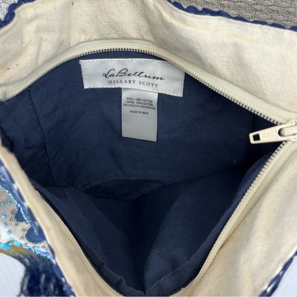 Labellum By Hillary Scott Hand Beaded Boho Blue Ombre Fringe Crossbody Bag - Picture 7 of 14